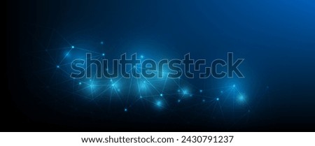 Abstract futuristic - Molecules technology with polygonal shapes on dark blue background. Illustration Vector design digital technology concept. Global network connection.	
