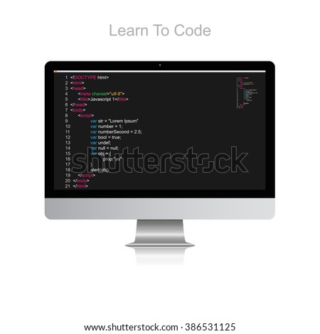 Programming concept illustration. Web developer concept illustration. Coding vector. Learn to code concept illustration. EPS10 stock vector
