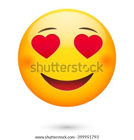 In love emoticon. Isolated vector illustration on white background