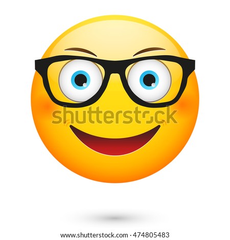 Emoji Wearing Glasses. Emoticon Geek Stock Photo 474805483 : Shutterstock