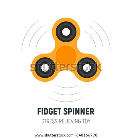 Fidget spinner. Stress relieving toy. Trendy hand spinner