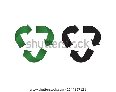 Recycle icon, Recycling arrow symbols design.