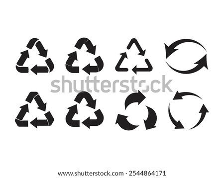 set of recycling symbol. Recycle arrow icons design.