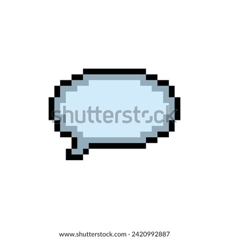 Cute chat box pixel cartoon 8bit character say blank cartoon chat and box lifestyle vector for decoration life style 8 bit chatbox game 8bit vector.