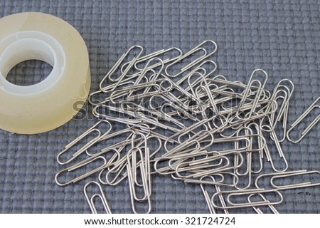 scotch tape and paper clip