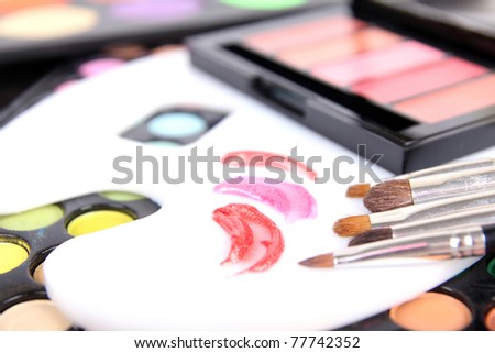 Professional tools for make-up artist, closeup