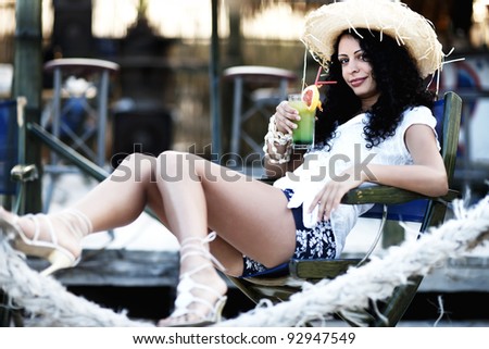 lady with cocktail