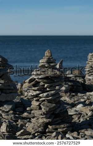 Similar – Image, Stock Photo Cairn rock formation along the trail to Annapurna Base Camp in Ghorepani Poon hill in Nepal