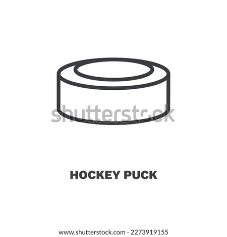 hockey puck icon. Thin line hockey puck icon from sport and game collection. Outline vector isolated on white background. Editable hockey puck symbol can be used web and mobile