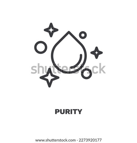 purity icon. Thin line purity icon from Hygiene and Sanitation collection. Outline vector isolated on white background. Editable purity symbol can be used web and mobile
