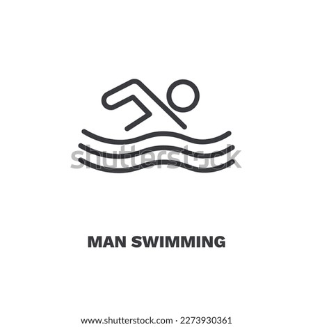 man swimming icon. Thin line man swimming icon from Fitness and Gym collection. Outline vector isolated on white background. Editable man swimming symbol can be used web and mobile