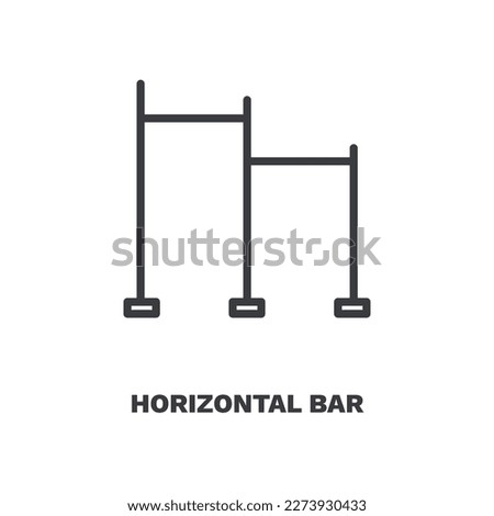 horizontal bar icon. Thin line horizontal bar icon from Fitness and Gym collection. Outline vector isolated on white background. Editable horizontal bar symbol can be used web and mobile