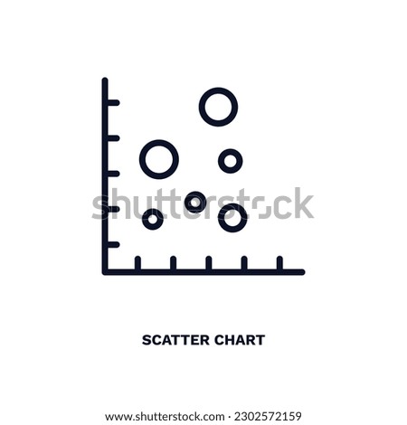 scatter chart icon. Thin line scatter chart icon from business and finance collection. Outline vector isolated on white background. Editable scatter chart symbol can be used web and mobile