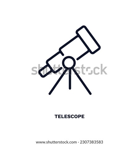 telescope icon. Thin line telescope icon from education and science collection. Outline vector isolated on white background. Editable telescope symbol can be used web and mobile