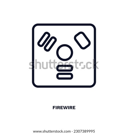 firewire icon. Thin line firewire icon from hardware and equipment collection. Outline vector isolated on white background. Editable firewire symbol can be used web and mobile