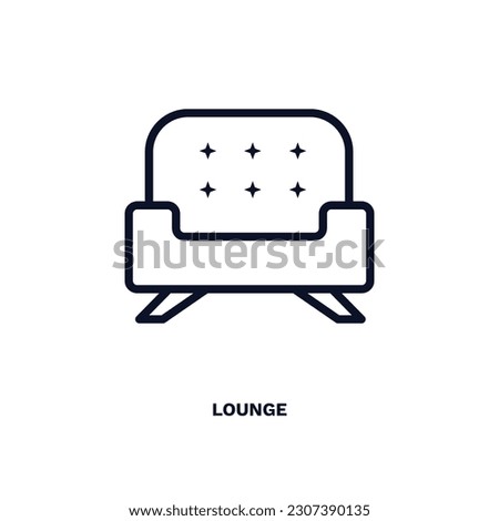 lounge icon. Thin line lounge icon from hotel and restaurant collection. Outline vector isolated on white background. Editable lounge symbol can be used web and mobile
