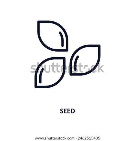 seed icon. Thin line seed icon from agriculture and farm collection. Outline vector isolated on white background. Editable seed symbol can be used web and mobile