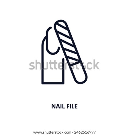 nail file icon. Thin line nail file icon from beauty and elegance collection. Outline vector isolated on white background. Editable nail file symbol can be used web and mobile