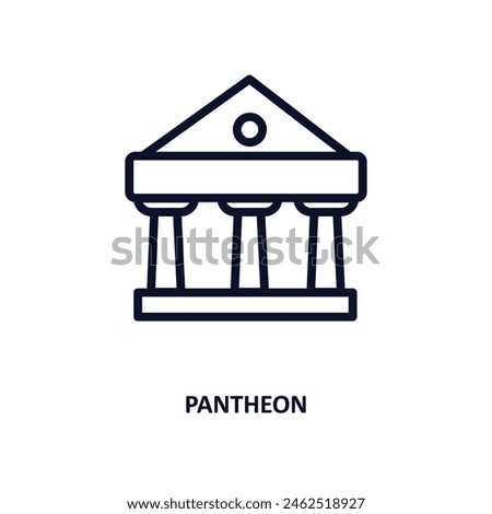 pantheon icon. Thin line pantheon icon from history collection. Outline vector isolated on white background. Editable pantheon symbol can be used web and mobile