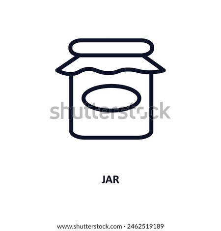 jar icon. Thin line jar icon from kitchen collection. Outline vector isolated on white background. Editable jar symbol can be used web and mobile