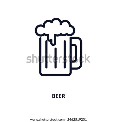 beer icon. Thin line beer icon from kitchen collection. Outline vector isolated on white background. Editable beer symbol can be used web and mobile