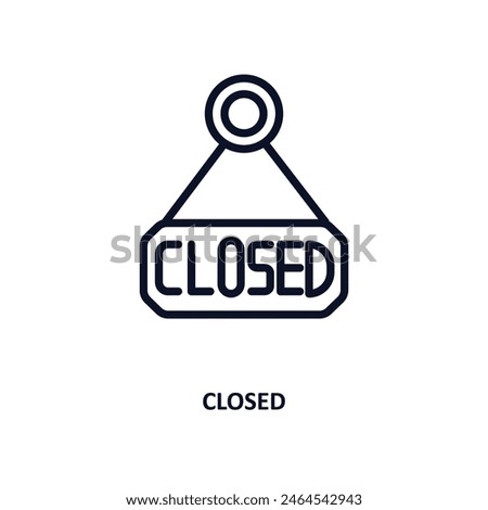 closed icon. Thin line closed icon from museum and exhibition collection. Outline vector isolated on white background. Editable closed symbol can be used web and mobile