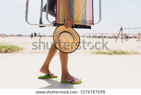 Similar – Image, Stock Photo Holidaymakers at the sea
