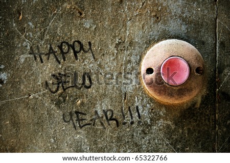 happy new year written as a graffiti in a wall
