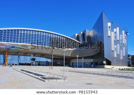 MALAGA, SPAIN - MARCH 13: Trade Fair and Congress Center on March 13, 2012 in Malaga, Spain. This building has a total area of 60,000 m2, of which 17,000 m2 are dedicated to exhibition area