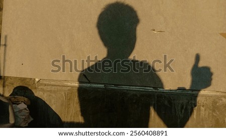 Similar – Image, Stock Photo adult man reflecting on his future