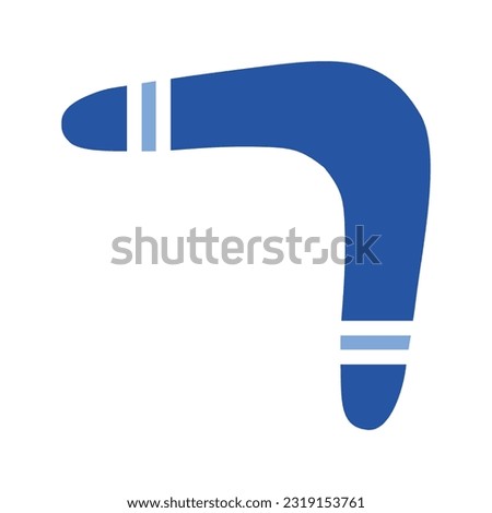 Boomerang glyph blue icon. Adventure icon set. Vector illustration isolated on white background.