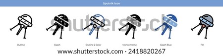 Sputnik Icon Set Vector Design