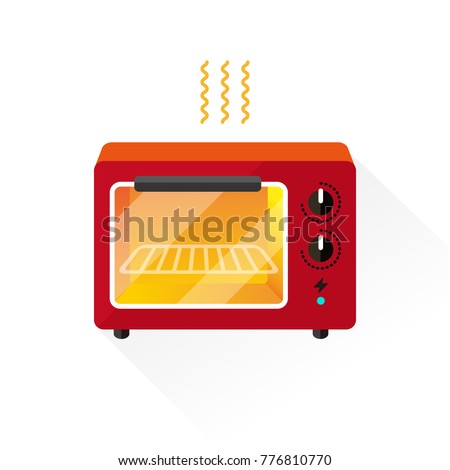 vector electronic oven / toaster oven / flat, isolated, sign and icon template 