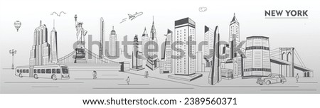 New York Skyline, New York City Skyline Vector.