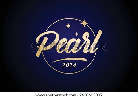 Abstract pearl logo in luxury and crown with stars shape vector logo design.