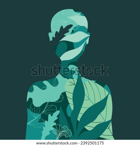 Similar – Image, Stock Photo Human silhouettes in front of a geometric facade reflected in a glass pane | Order in chaos