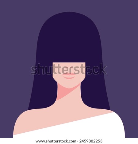 Similar – Image, Stock Photo Long haired woman hiding under green cloth