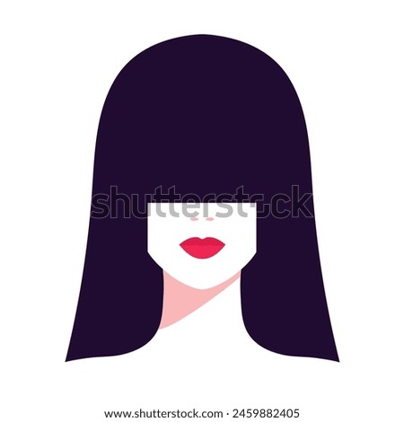Similar – Image, Stock Photo Long haired woman hiding under green cloth