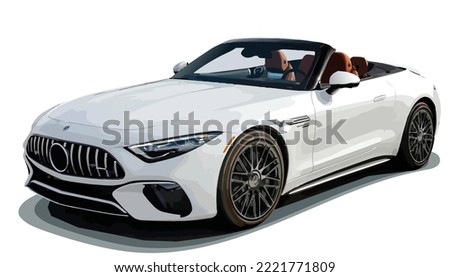 white fast sport luxury elegant car art power engine style model c g SL CLS class show drive auto speed design modern vector template isolated background wheels Photo stock © 