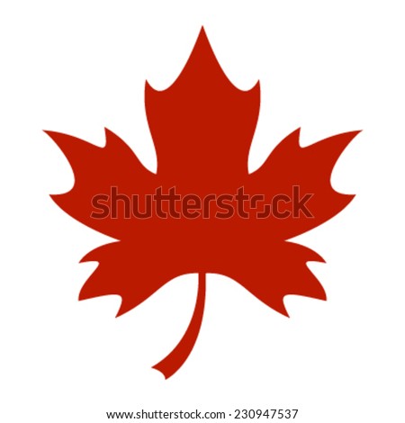Stylized Autumn Red Maple Leaf Foliage logo icon