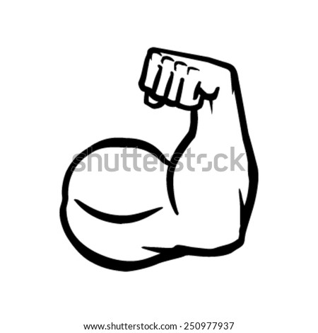 Biceps Flex Arm Vector Icon, Muscular Bodybuilder Pose