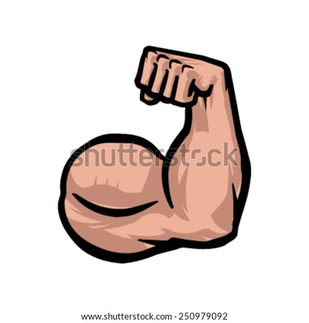 Strong Bodybuilder Biceps Flex Arm Vector Icon