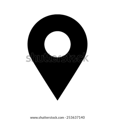 Black Round Geo Map Direction Location Pin vector icon