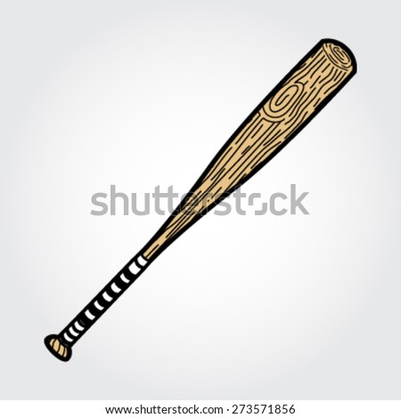 Wooden Baseball Bat with White Tape and Texture Lines