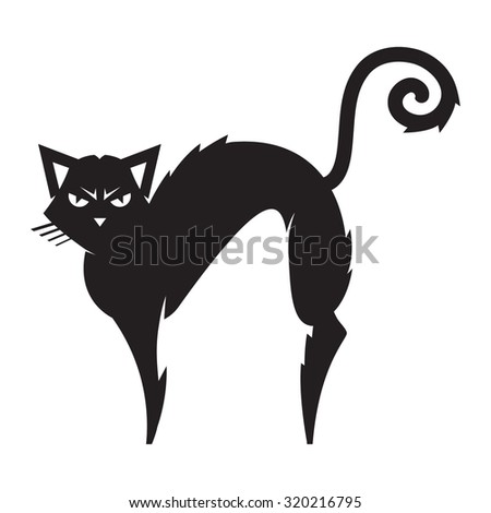 Black Cat Stock Vector 320216795 : Shutterstock