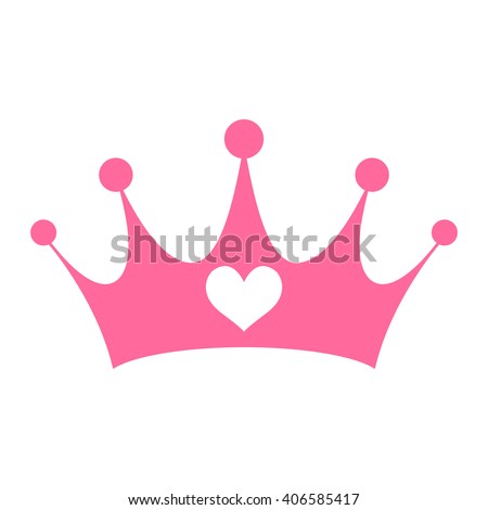 Pink Girly Princess Royalty Crown With Heart Jewels