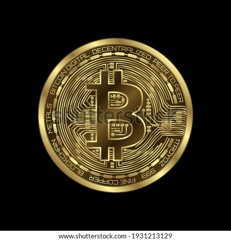 Bitcoin (btc) sign icon for internet money. Crypto currency symbol isolated