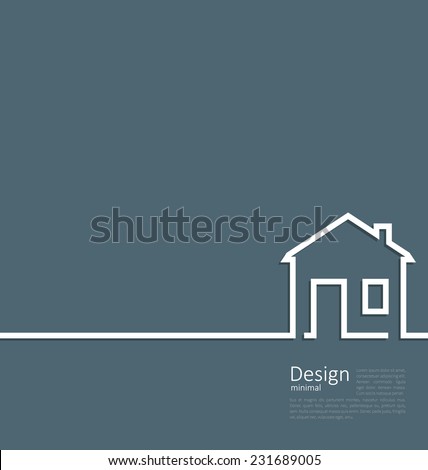 Web template house logo in minimal flat style cleaness line - vector