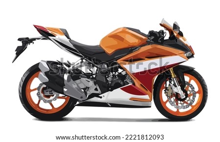 sport bike power race ride art design modern wheel red white orange livery decal vector template isolated background