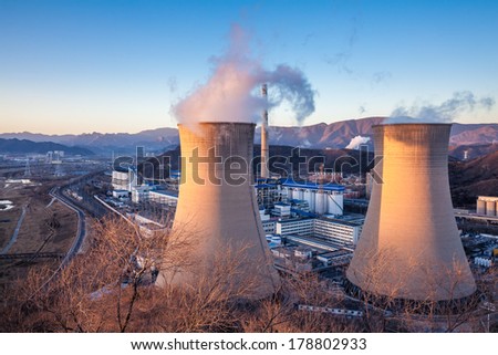 Cooling tower of heavy industry factory in Beijing